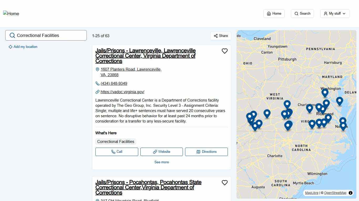 Correctional Facilities - 63 results