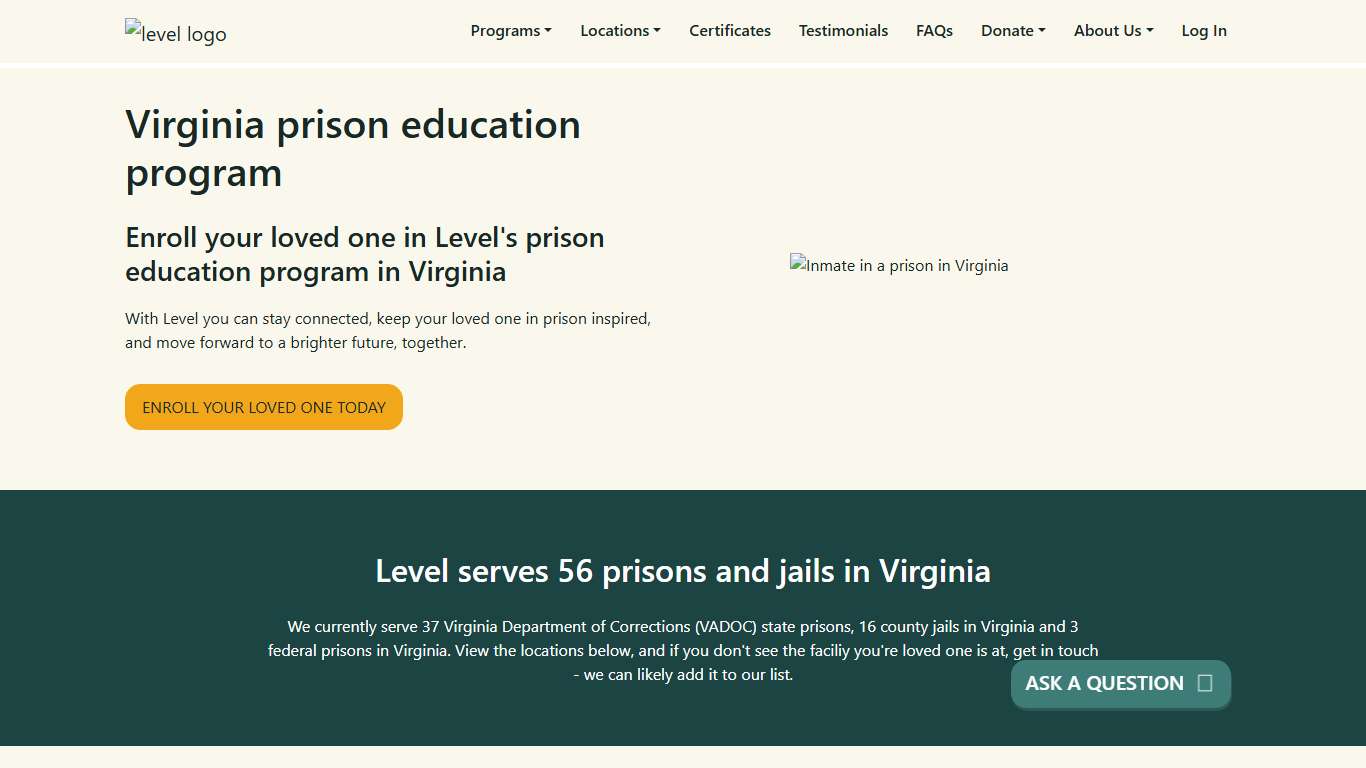 Virginia Prison Education - Level